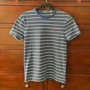Ralph Lauren Blue and White Striped Tee